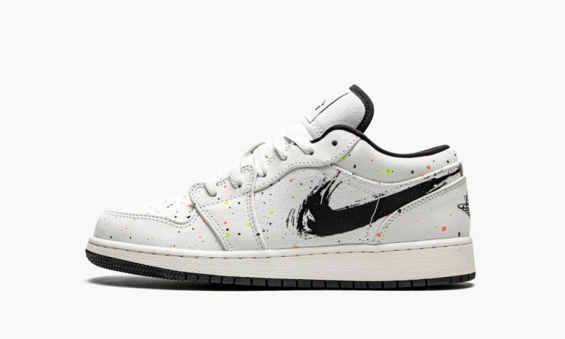 Nike Air Jordan 1 Low SE GS \'Paint Splatter\' Lasten Kengät Mustat Oranssi Valkoinen | 482OUIMAJ