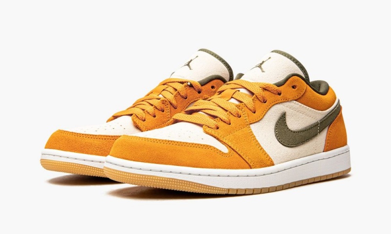 Nike Air Jordan 1 Low SE 'Light Curry' Miesten Kengät Valkoinen Oliivinvihreä Syvä Keltainen | 647RZFCTD