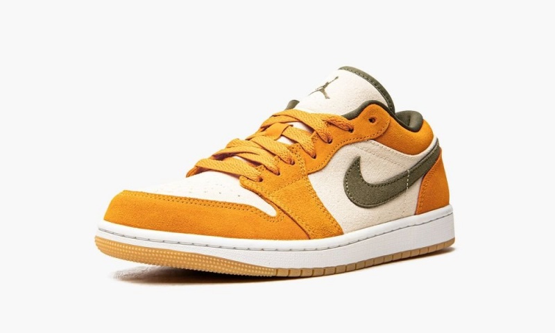Nike Air Jordan 1 Low SE 'Light Curry' Miesten Kengät Valkoinen Oliivinvihreä Syvä Keltainen | 647RZFCTD