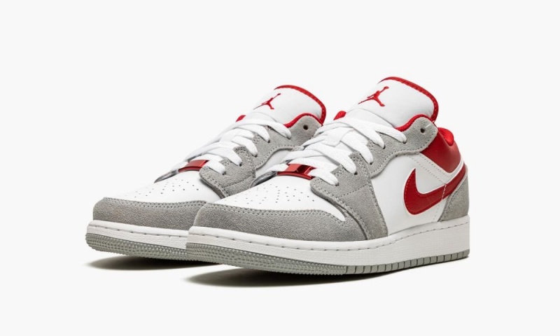 Nike Air Jordan 1 Low SE 'Smoke Grey Gym Red' Lasten Kengät Harmaat Punainen Valkoinen | 562DJYXRC