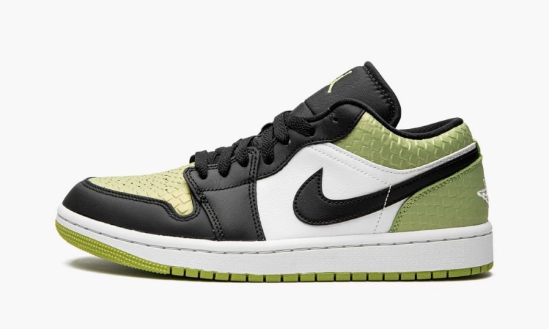 Nike Air Jordan 1 Low SE \'Vivid Green Snakeskin\' Naisten Kengät Vihreä Mustat | 124XJWRHU
