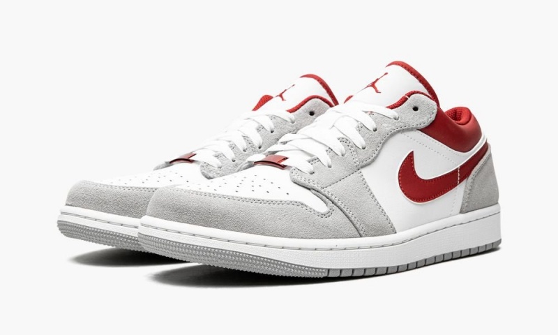 Nike Air Jordan 1 Low SE 'White / Grey / Red' Miesten Kengät Harmaat Punainen Valkoinen | 628QBVFGD