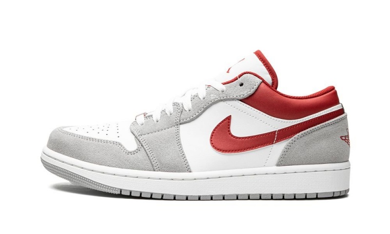 Nike Air Jordan 1 Low SE \'White / Grey / Red\' Miesten Kengät Harmaat Punainen Valkoinen | 628QBVFGD