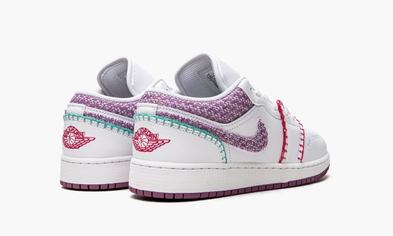 Nike Air Jordan 1 Low 'White Light Bordeuax' Lasten Kengät Valkoinen Pinkki | 286SAQPJT