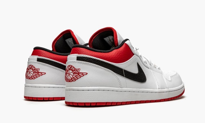 Nike Air Jordan 1 Low 'White / Gym Red' Miesten Kengät Valkoinen Punainen Mustat | 476LGYBCI
