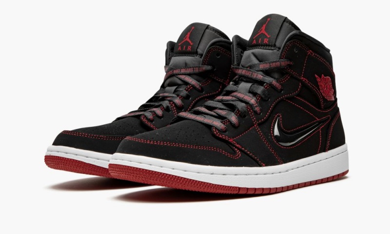 Nike Air Jordan 1 MID 'Fearless - Come Fly With Me' Miesten Kengät Mustat Punainen Valkoinen | 265ZKBWVI