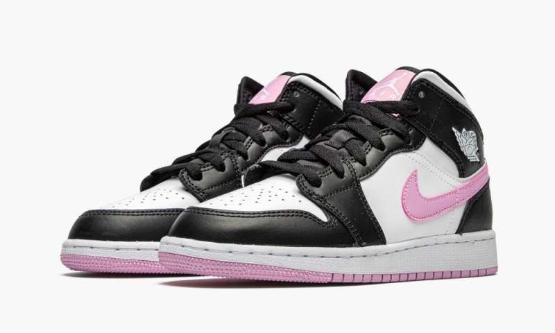 Nike Air Jordan 1 MID GS 'Arctic Pink' Lasten Kengät Valkoinen Pinkki Mustat | 978DOMQHN
