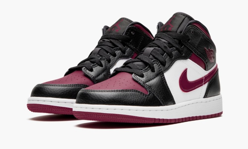 Nike Air Jordan 1 MID (GS) 'Bred Varvas' Lasten Kengät Mustat Punainen Valkoinen | 483JODQBX