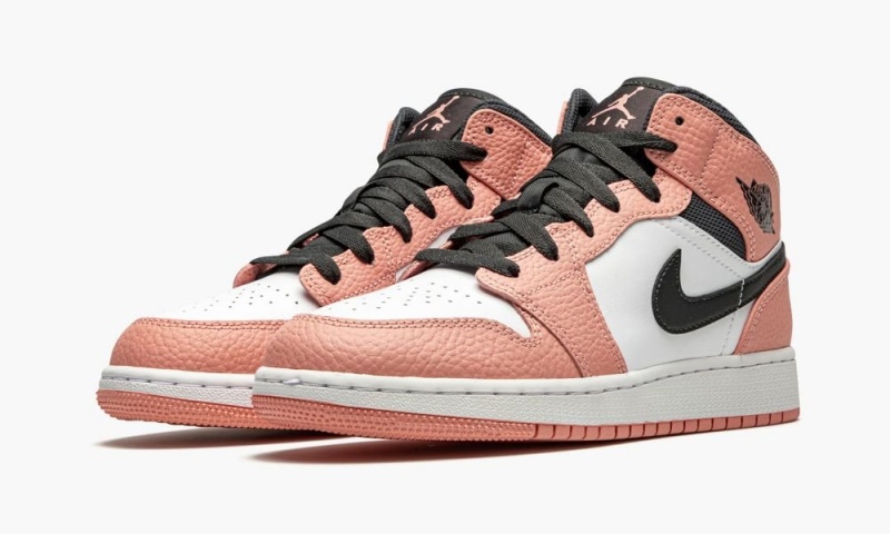 Nike Air Jordan 1 MID GS 'Pink Quartz' Lasten Kengät Pinkki Harmaat | 780JARUHZ