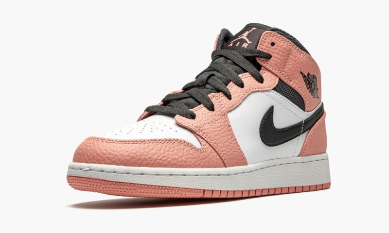 Nike Air Jordan 1 MID GS 'Pink Quartz' Lasten Kengät Pinkki Harmaat | 780JARUHZ