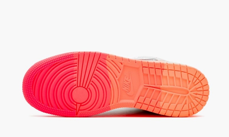 Nike Air Jordan 1 MID (GS) 'Sunrise / Metallic Silver' Lasten Kengät Metal Hopea Pinkki | 102VOTMLI