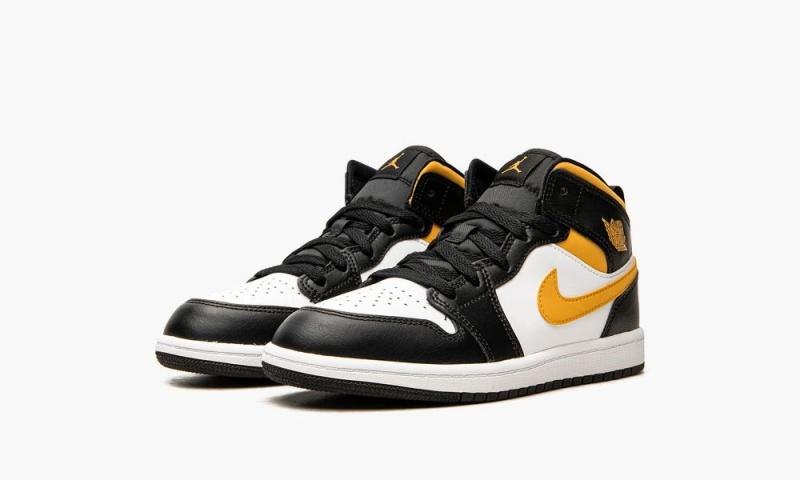 Nike Air Jordan 1 MID PS 'Pollen' Lasten Kengät Valkoinen Mustat | 317GLMOVQ