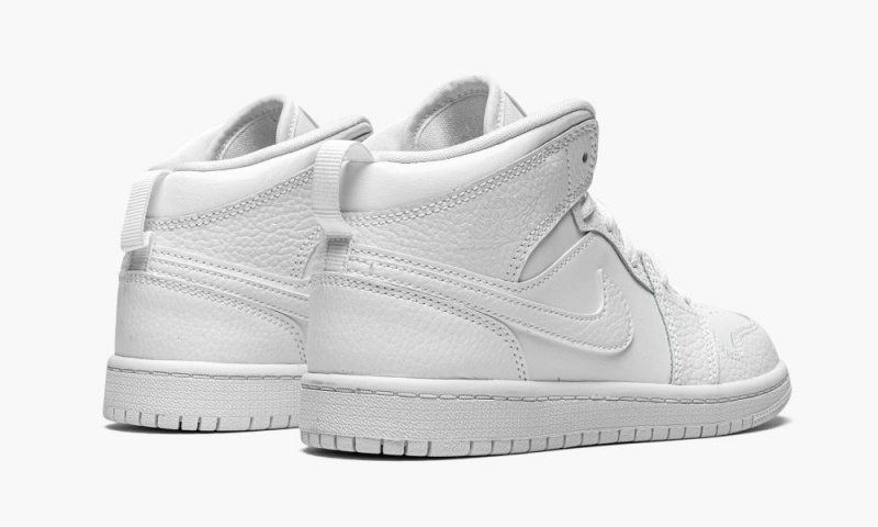 Nike Air Jordan 1 MID PS 'Triple White' Lasten Kengät Valkoinen | 956KNLQHU
