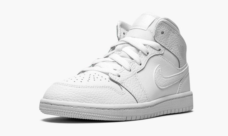 Nike Air Jordan 1 MID PS 'Triple White' Lasten Kengät Valkoinen | 956KNLQHU