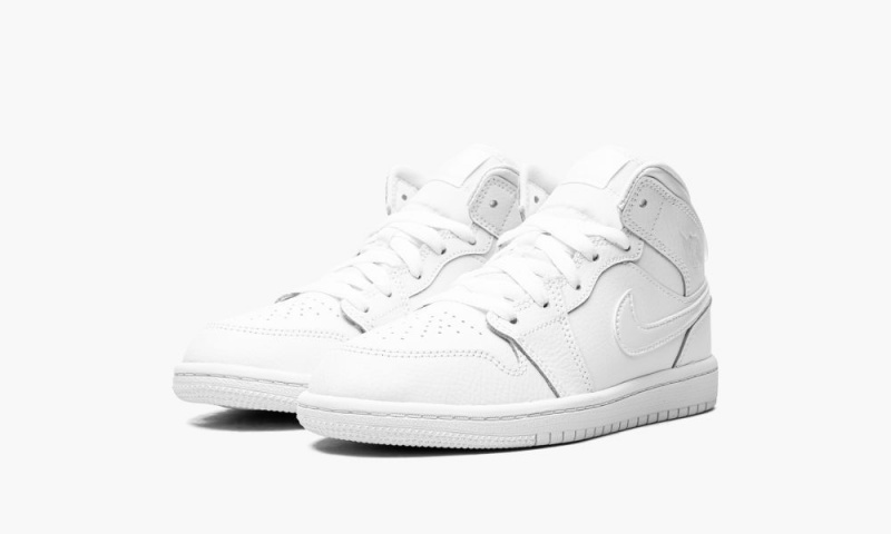 Nike Air Jordan 1 MID PS 'Triple White' Lasten Kengät Valkoinen | 895YKMABJ
