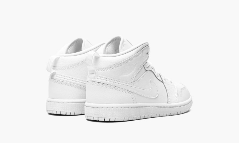 Nike Air Jordan 1 MID PS 'Triple White' Lasten Kengät Valkoinen | 895YKMABJ