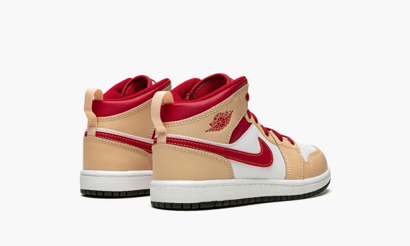 Nike Air Jordan 1 MID PS 'White Onyx / Light Curry' Lasten Kengät Valkoinen Mustat Syvä Keltainen Valkoinen | 058DNLQRH