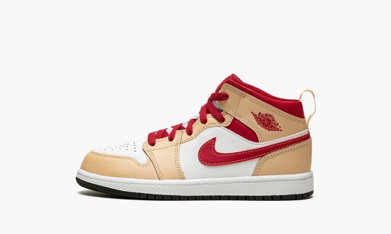 Nike Air Jordan 1 MID PS \'White Onyx / Light Curry\' Lasten Kengät Valkoinen Mustat Syvä Keltainen Valkoinen | 058DNLQRH