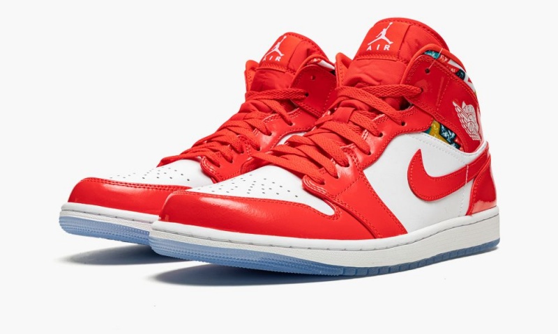 Nike Air Jordan 1 MID SE 'Barcelona Villa' Miesten Kengät Punainen Valkoinen | 385AXGOYU