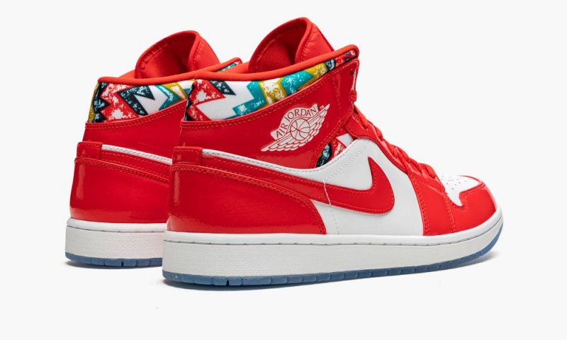 Nike Air Jordan 1 MID SE 'Barcelona Villa' Miesten Kengät Punainen Valkoinen | 385AXGOYU