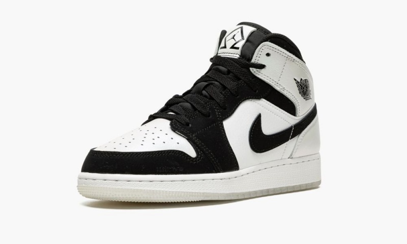 Nike Air Jordan 1 MID SE (GS) 'Diamond Shorts' Lasten Kengät Valkoinen Mustat | 769FJATSM