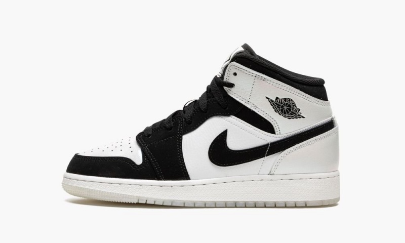 Nike Air Jordan 1 MID SE (GS) \'Diamond Shorts\' Lasten Kengät Valkoinen Mustat | 769FJATSM