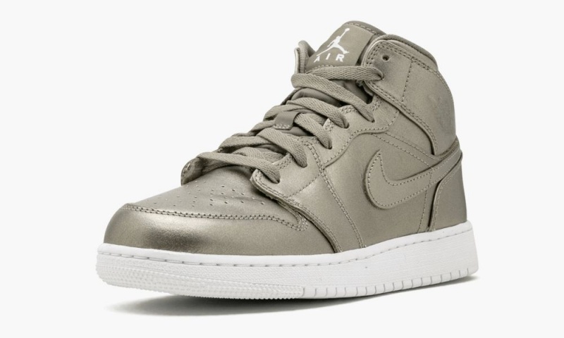 Nike Air Jordan 1 MID SE (GS) Lasten Kengät Harmaat Valkoinen Punainen | 623KVANWE