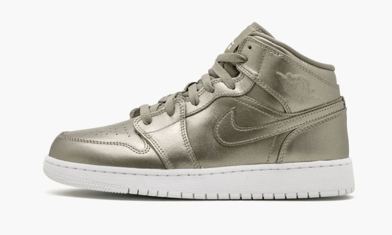 Nike Air Jordan 1 MID SE (GS) Lasten Kengät Harmaat Valkoinen Punainen | 623KVANWE