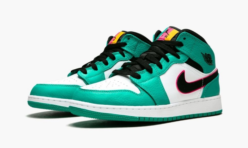 Nike Air Jordan 1 MID SE (GS) Lasten Kengät Vihreä Mustat Pinkki | 618ISDTMJ