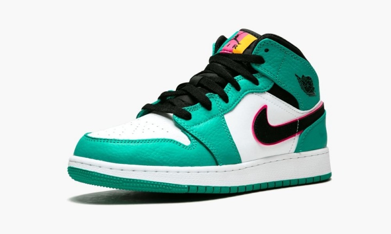 Nike Air Jordan 1 MID SE (GS) Lasten Kengät Vihreä Mustat Pinkki | 618ISDTMJ