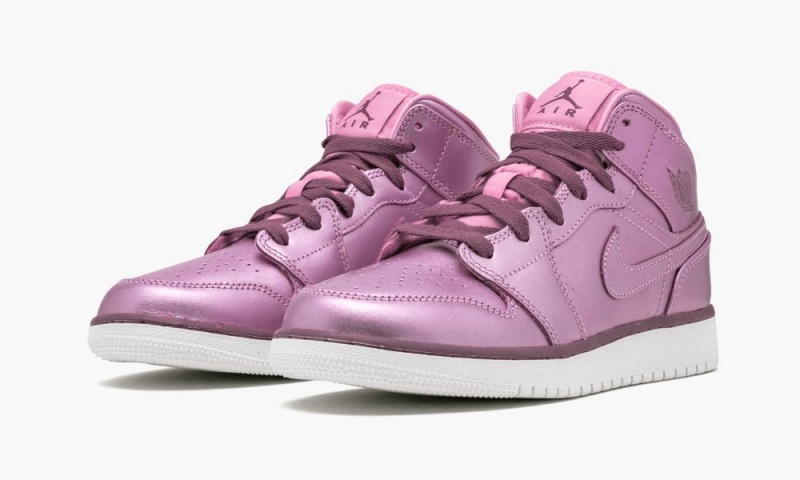 Nike Air Jordan 1 MID SE GS 'Pink Rise' Lasten Kengät Pinkki Valkoinen Punainen | 536DWQUHJ