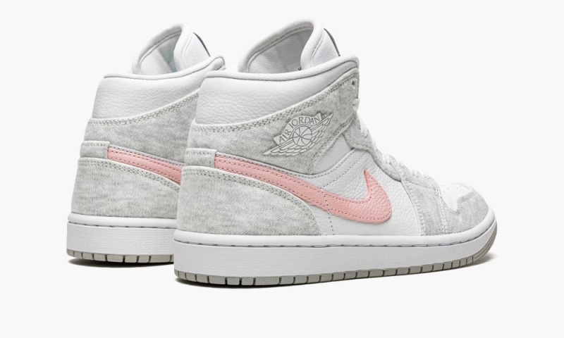 Nike Air Jordan 1 MID SE 'Heather Grey / Pink' Naisten Kengät Valkoinen Harmaat | 395BKHUCQ