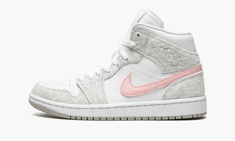 Nike Air Jordan 1 MID SE \'Heather Grey / Pink\' Naisten Kengät Valkoinen Harmaat | 395BKHUCQ