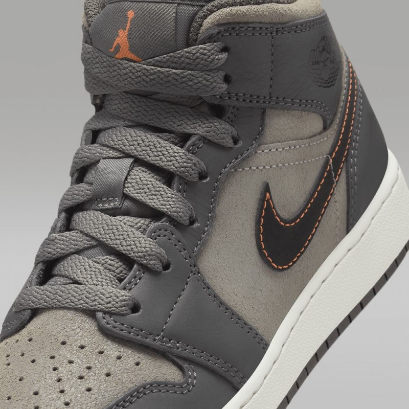 Nike Air Jordan 1 MID SE Lasten Kengät Harmaat | 467GFCDBE