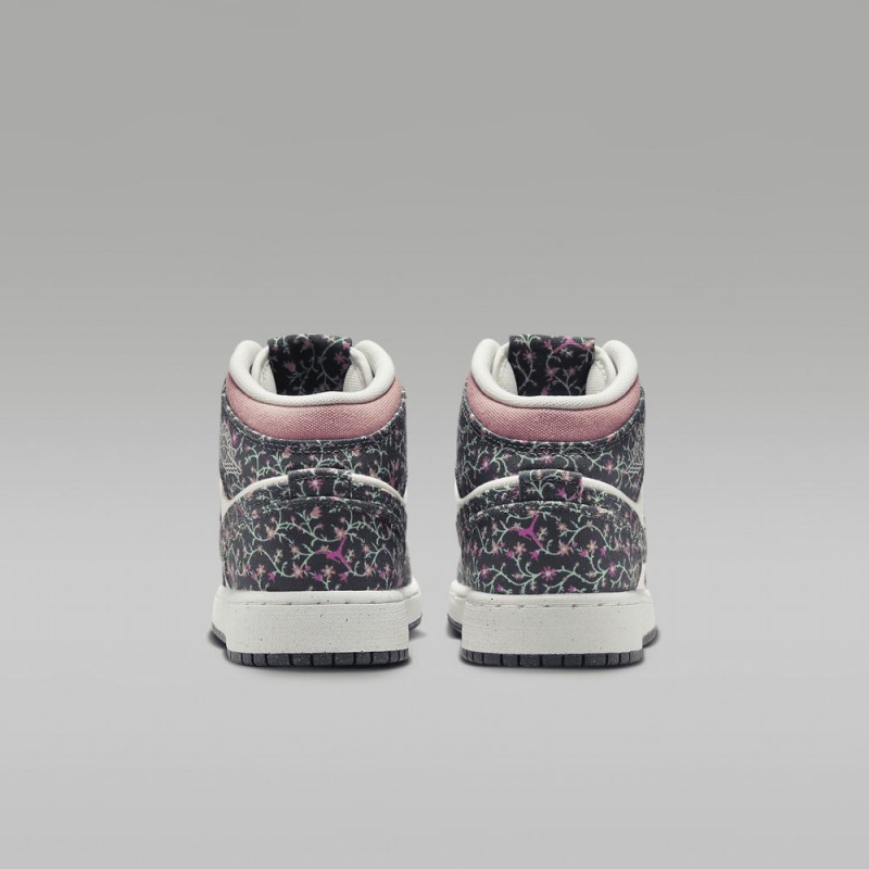 Nike Air Jordan 1 MID SE Lasten Kengät Kukka Valkoinen Pinkki | 458WQBAHO