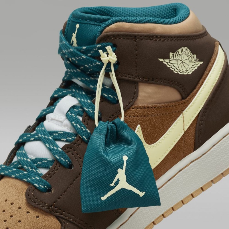 Nike Air Jordan 1 MID SE Lasten Kengät Ruskea | 876UXLTKE
