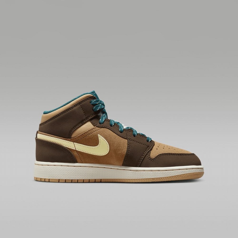 Nike Air Jordan 1 MID SE Lasten Kengät Ruskea | 876UXLTKE