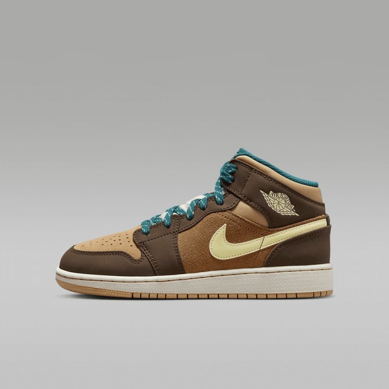 Nike Air Jordan 1 MID SE Lasten Kengät Ruskea | 876UXLTKE