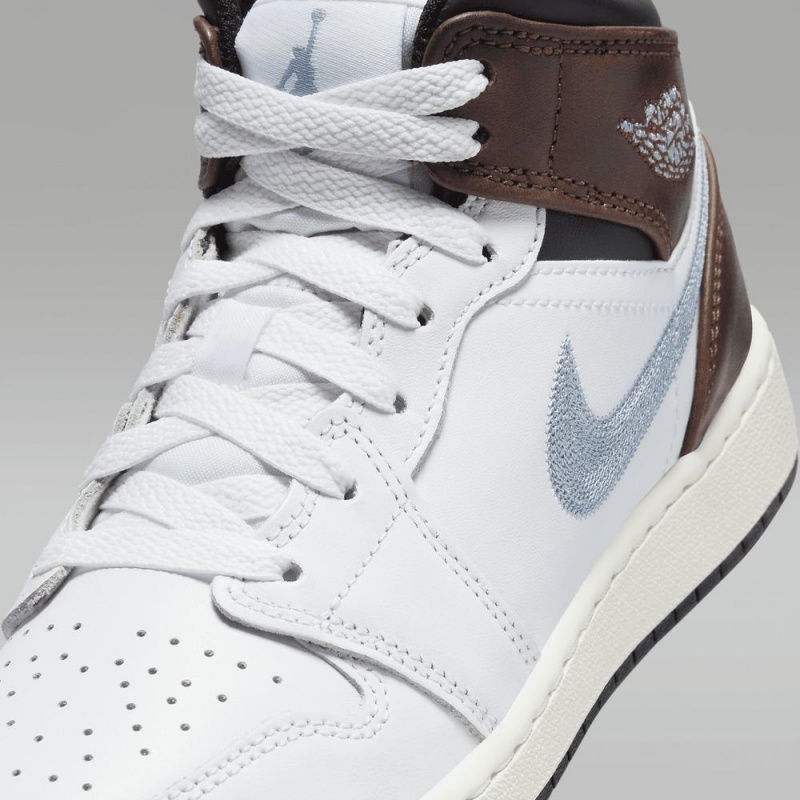 Nike Air Jordan 1 MID SE Lasten Kengät Valkoinen Suklaa | 906MLHGJV