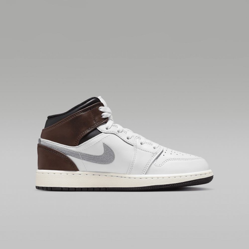 Nike Air Jordan 1 MID SE Lasten Kengät Valkoinen Suklaa | 906MLHGJV