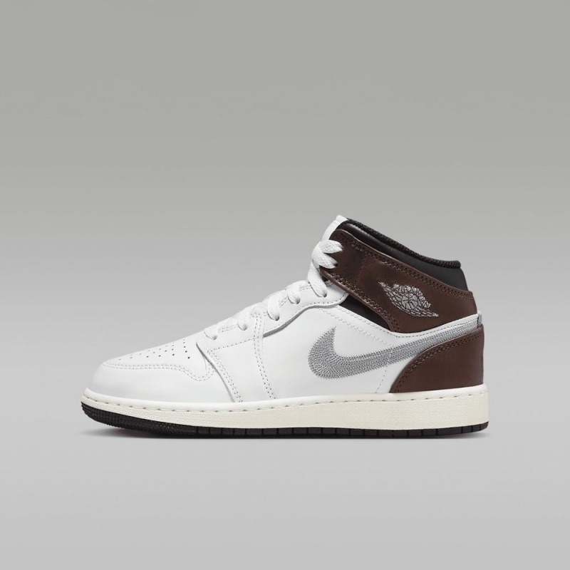 Nike Air Jordan 1 MID SE Lasten Kengät Valkoinen Suklaa | 906MLHGJV