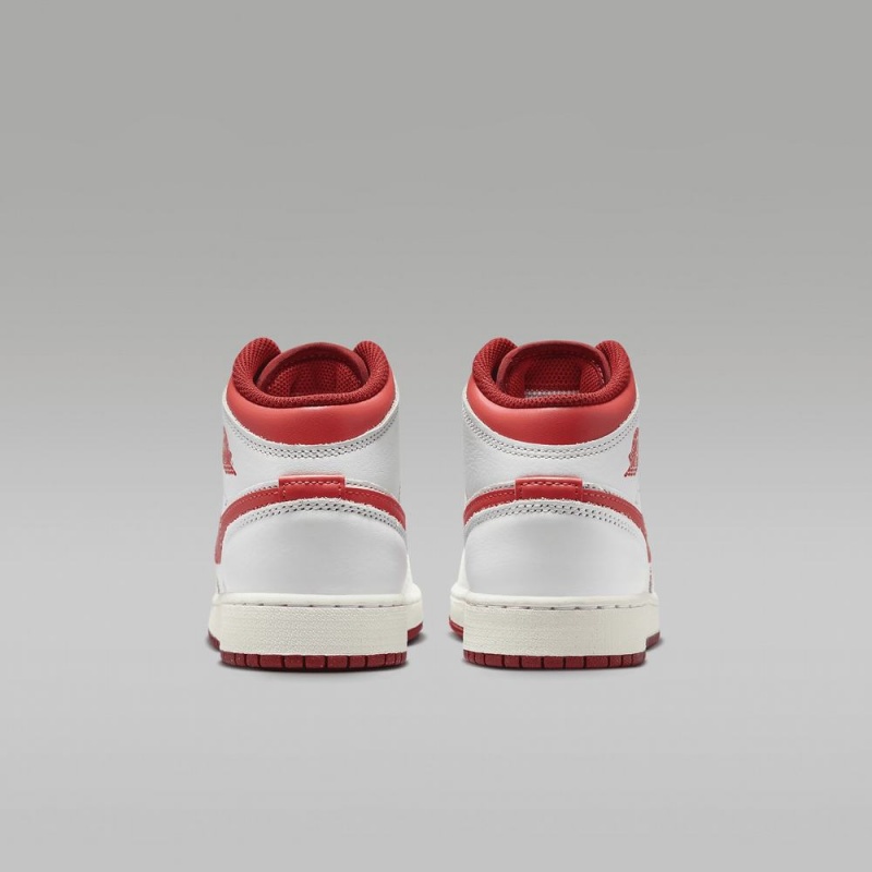 Nike Air Jordan 1 MID SE Lasten Kengät Valkoinen Punainen | 135VFLJYM