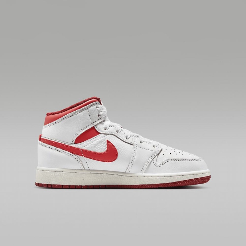 Nike Air Jordan 1 MID SE Lasten Kengät Valkoinen Punainen | 135VFLJYM