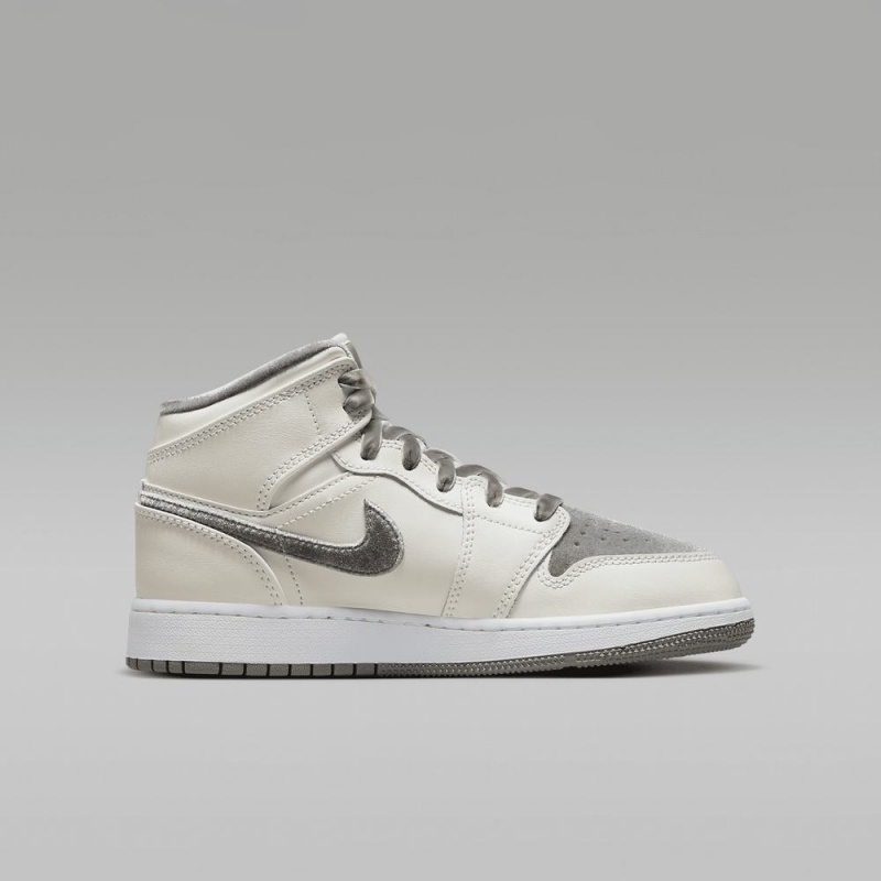 Nike Air Jordan 1 MID SE Lasten Kengät Valkoinen | 781CPVWSN