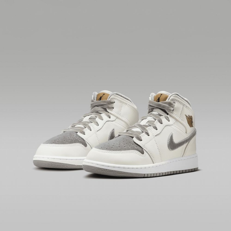 Nike Air Jordan 1 MID SE Lasten Kengät Valkoinen | 781CPVWSN