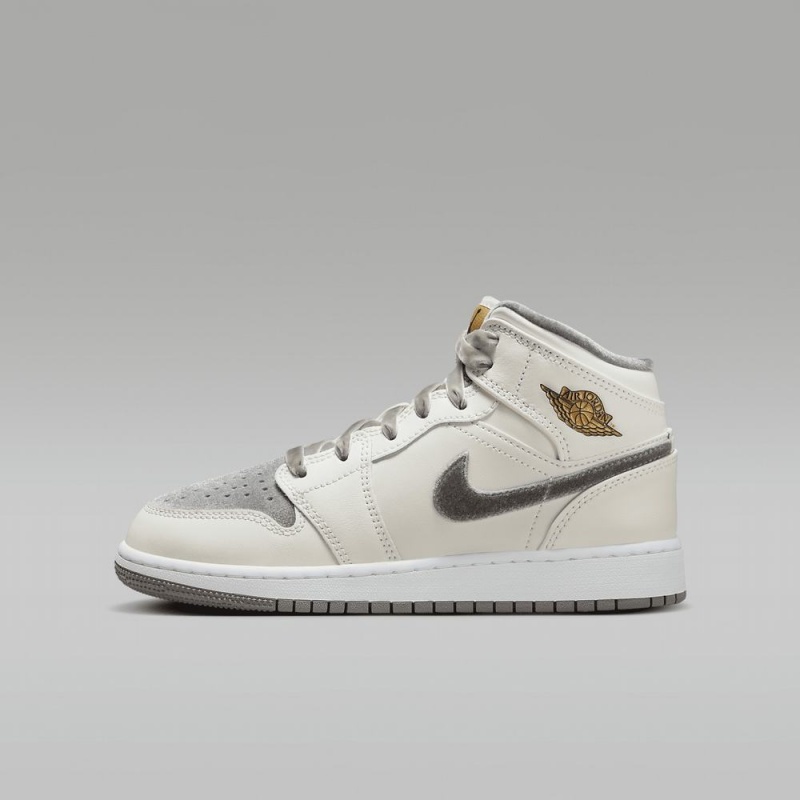 Nike Air Jordan 1 MID SE Lasten Kengät Valkoinen | 781CPVWSN