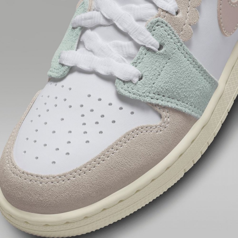 Nike Air Jordan 1 MID SE Lasten Kengät Valkoinen Vaaleansininen | 867GQBDWU