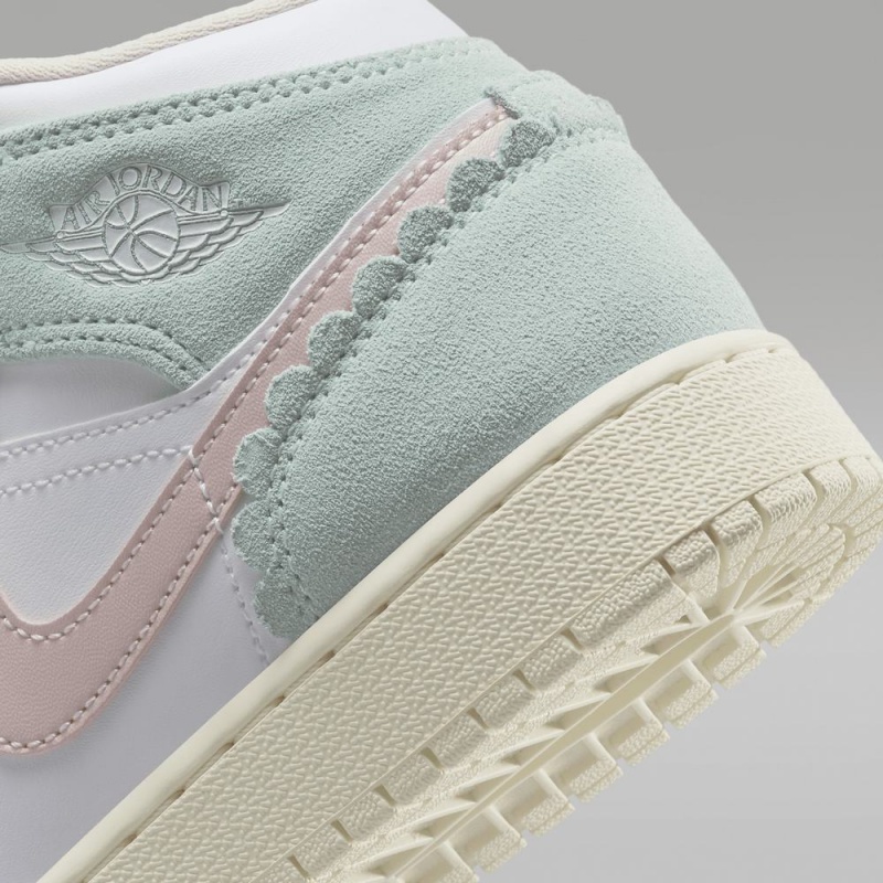 Nike Air Jordan 1 MID SE Lasten Kengät Valkoinen Vaaleansininen | 867GQBDWU