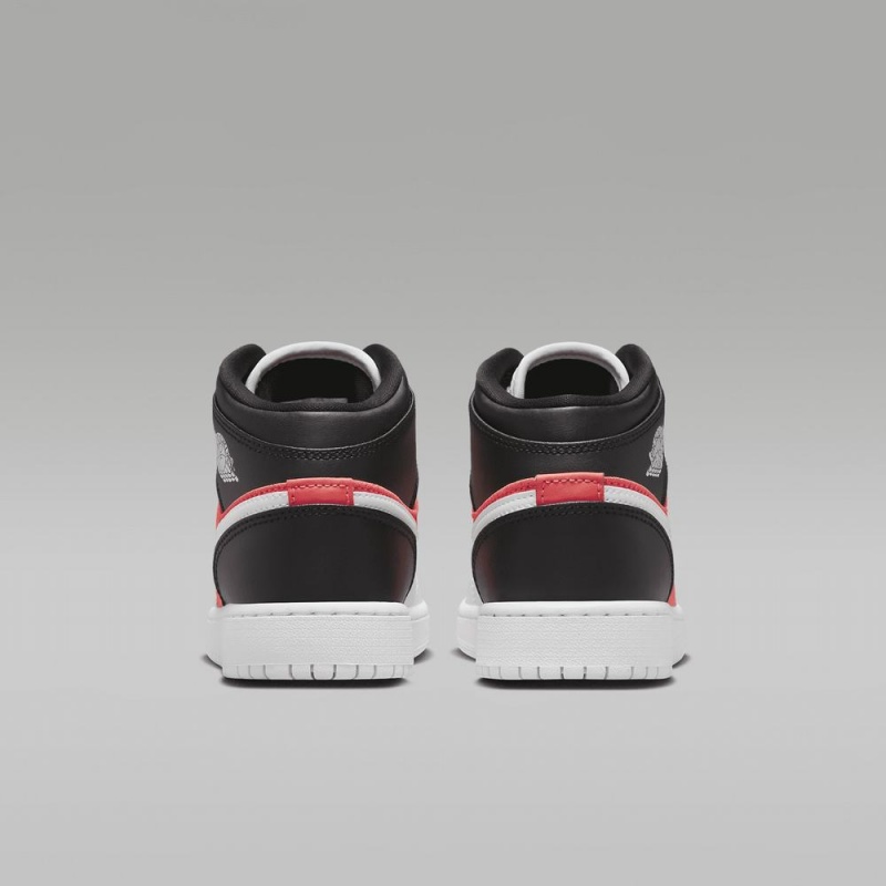 Nike Air Jordan 1 MID SE Lasten Kengät Valkoinen Mustat Punainen | 563AQMGHJ
