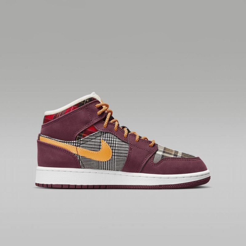 Nike Air Jordan 1 MID SE Lasten Kengät Viininpunainen | 937COKIRS